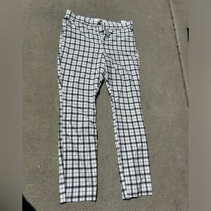 Hollister stretch plaid ankle pants high waist